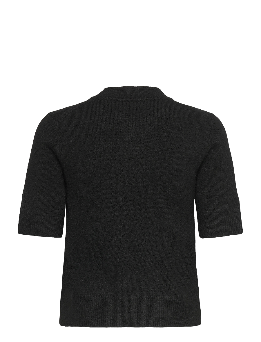 French Connection - KEZIA S/S MOCK NK TOP - stickade tröjor - black - 2