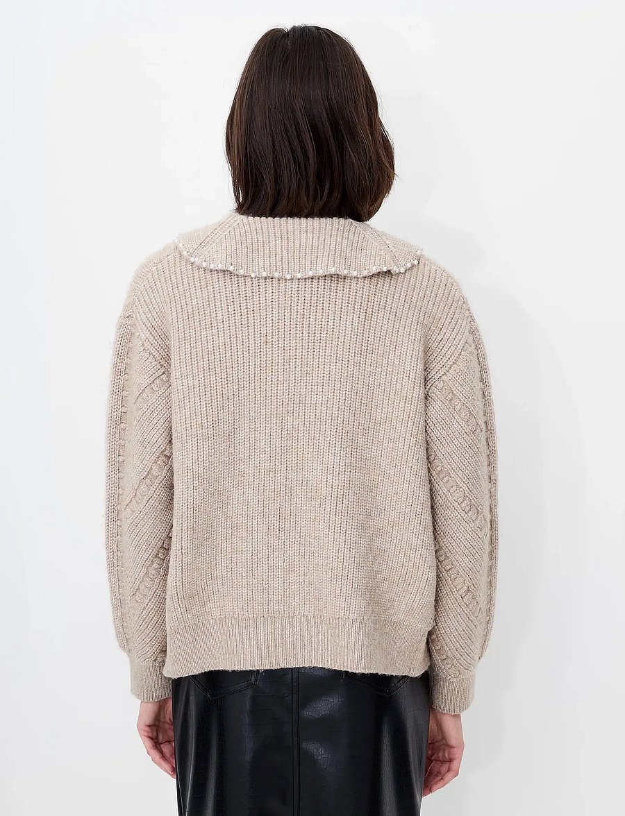 French Connection - KITTY PEARL LS CARDIGAN - kardiganid - almond neutral - 4