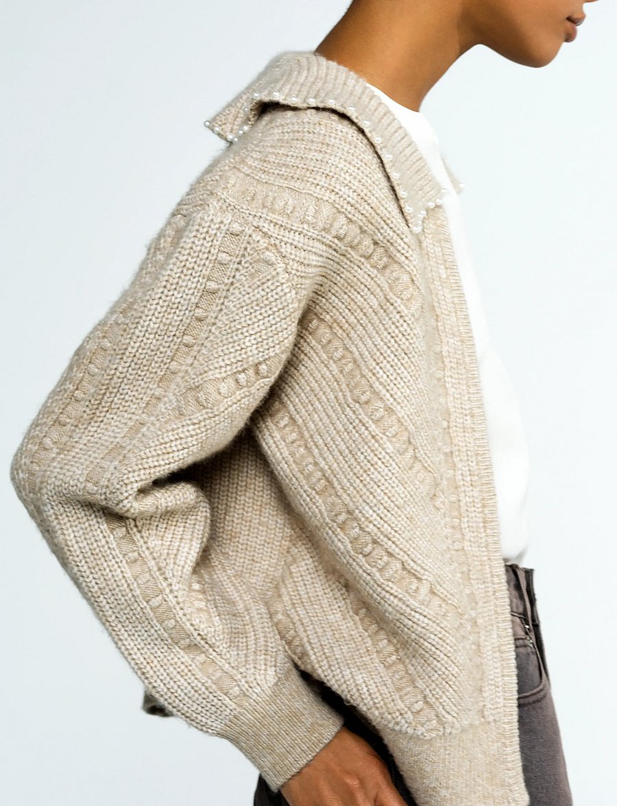French Connection - KITTY PEARL LS CARDIGAN - kardiganid - almond neutral - 5