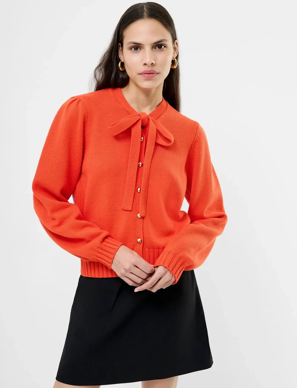 French Connection - VARLI LS TIE NK CARDIGAN - cardigans - flame orange - 3