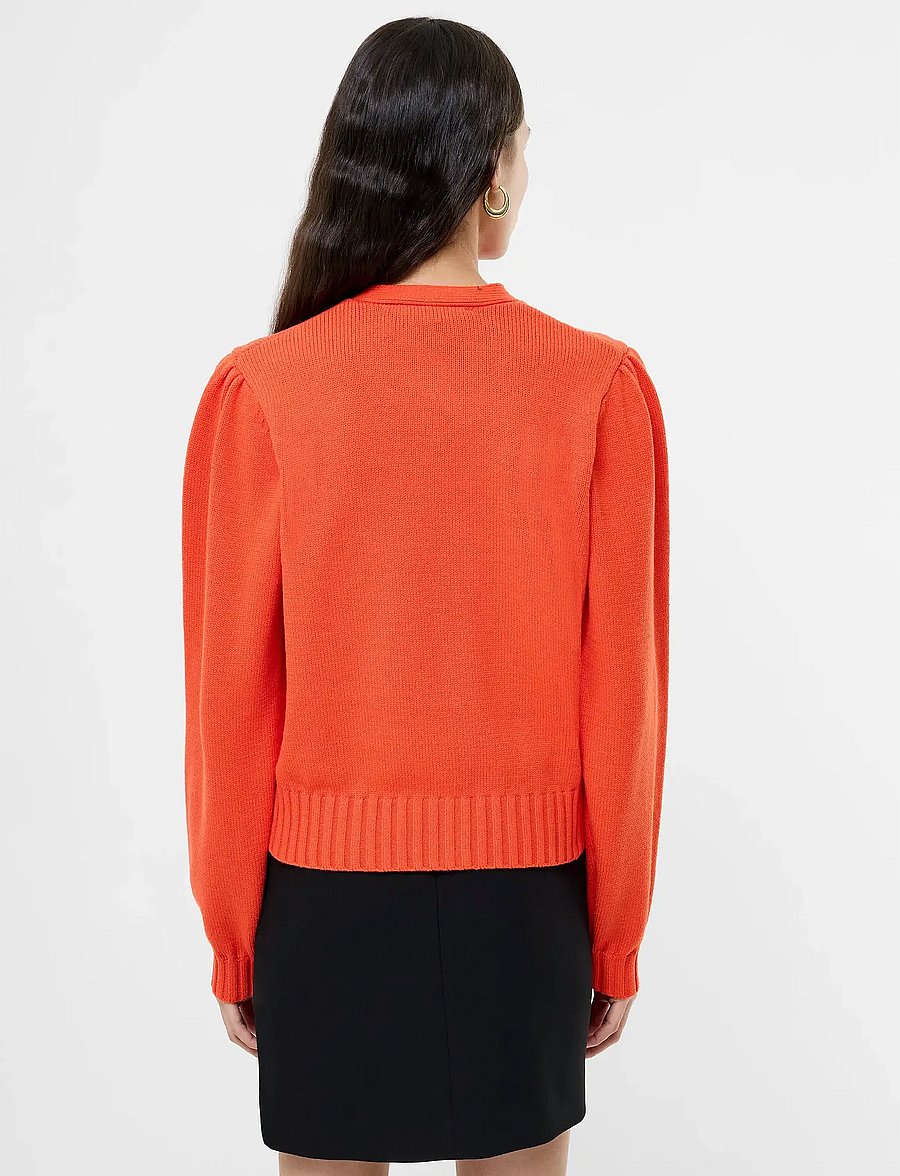 French Connection - VARLI LS TIE NK CARDIGAN - gilets - flame orange - 5