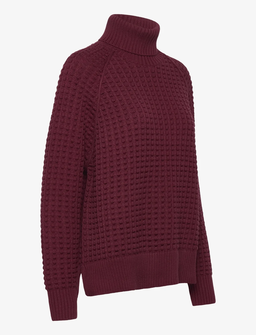 French Connection - KEYA POPCORN LS HIGH NK JUMPER - turtlenecks - bordeaux red - 3