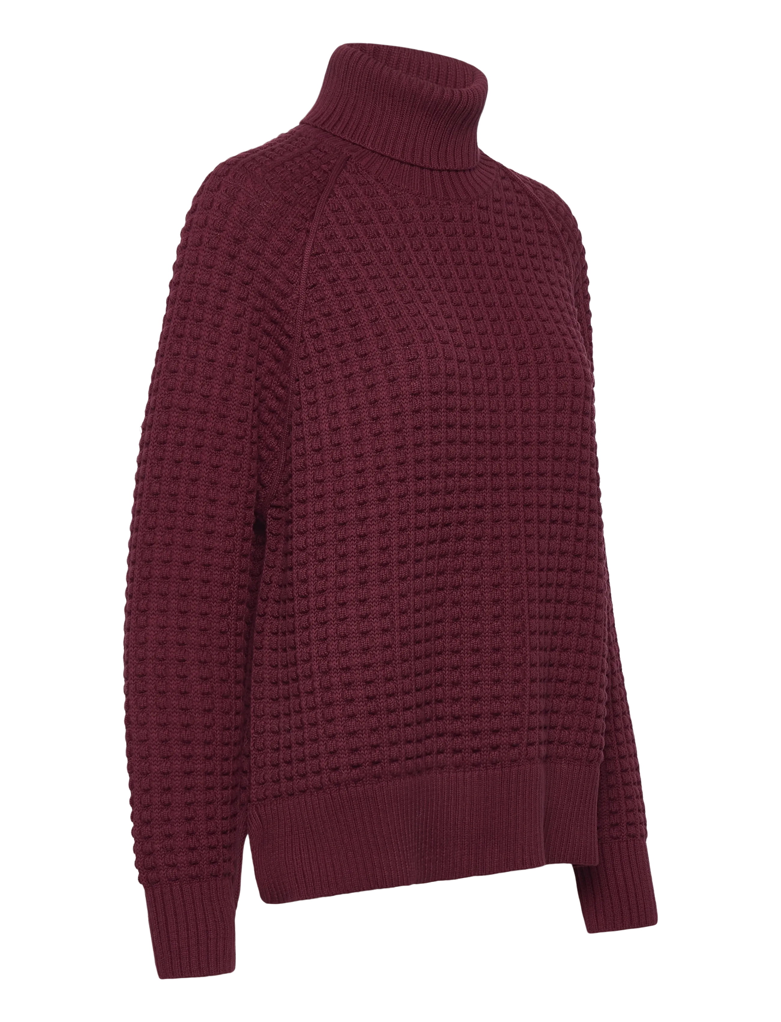 French Connection - KEYA POPCORN LS HIGH NK JUMPER - rullekraver - bordeaux red - 3