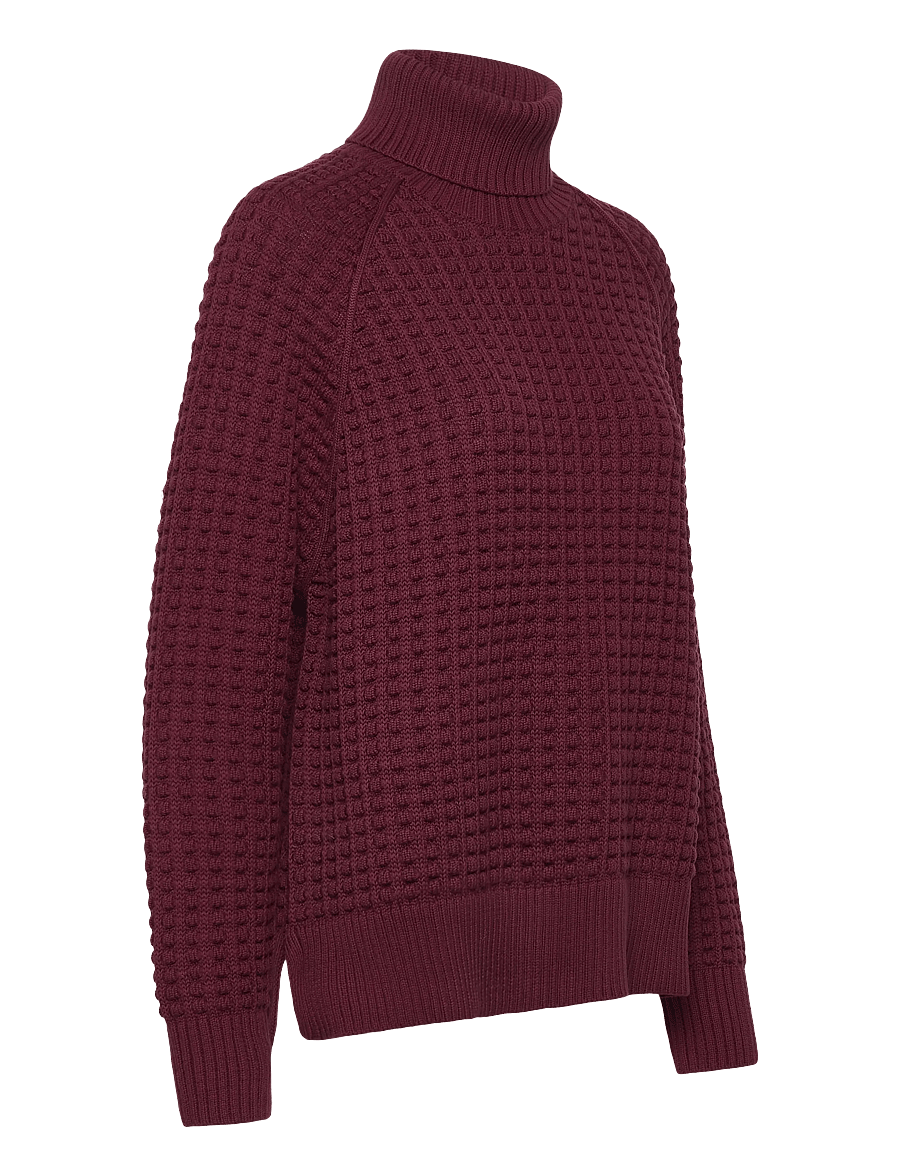 French Connection - KEYA POPCORN LS HIGH NK JUMPER - kõrge kaelusega kudumid - bordeaux red - 3