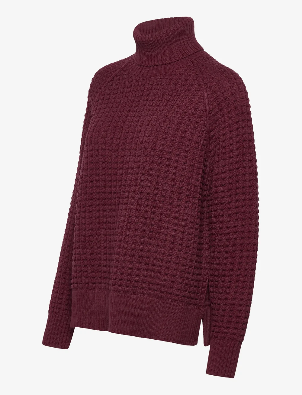 French Connection - KEYA POPCORN LS HIGH NK JUMPER - turtlenecks - bordeaux red - 4