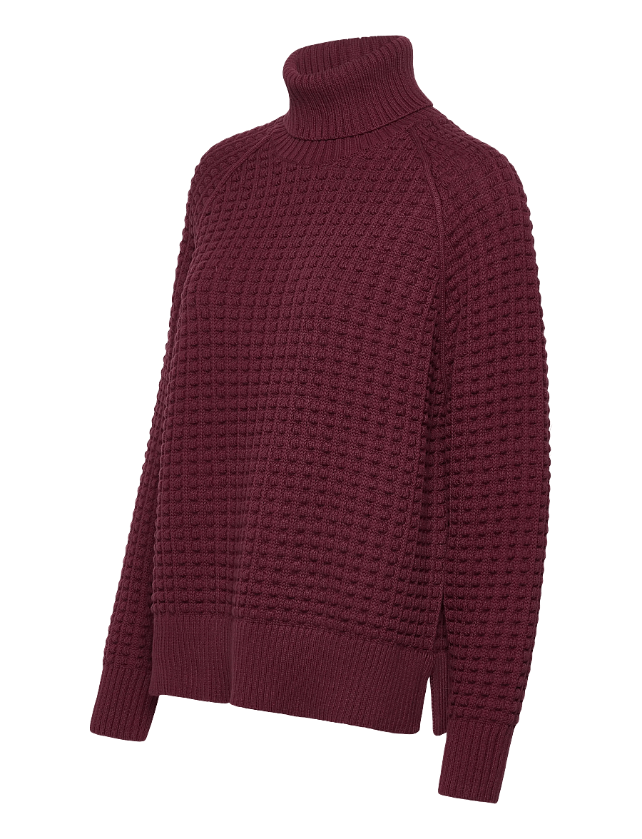French Connection - KEYA POPCORN LS HIGH NK JUMPER - kõrge kaelusega kudumid - bordeaux red - 4