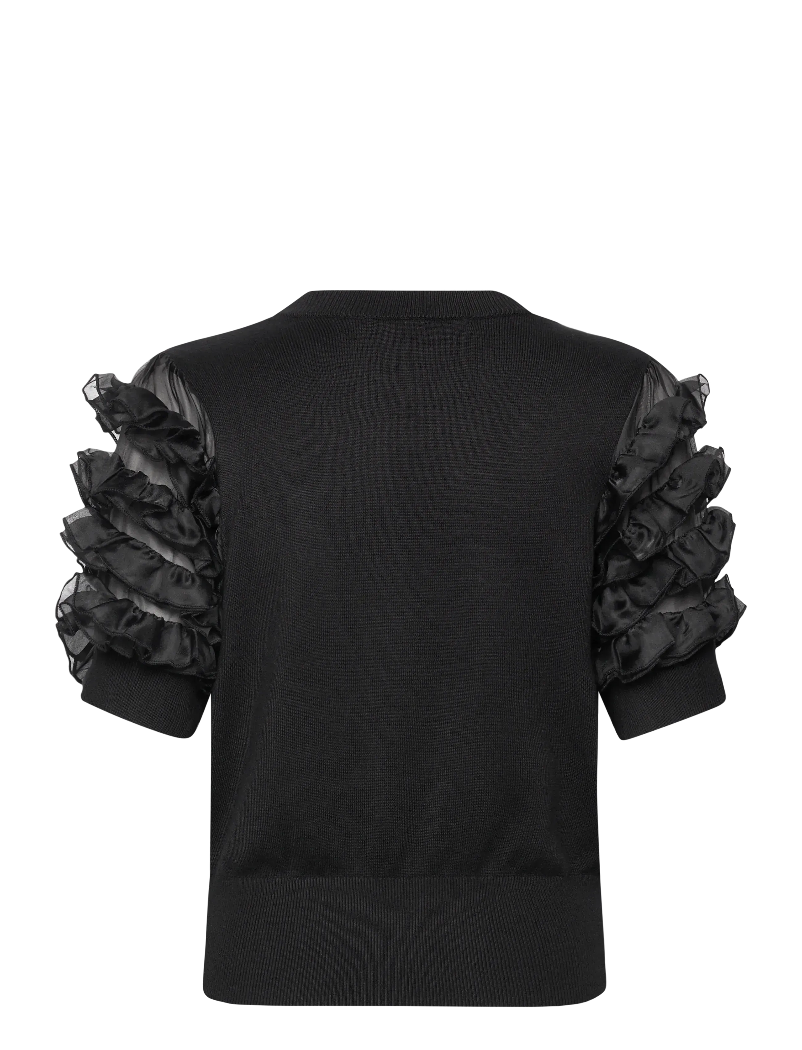 French Connection - KRISTA MIX STACKED RUFFLE TOP - kurzämlige blusen - blackout - 2