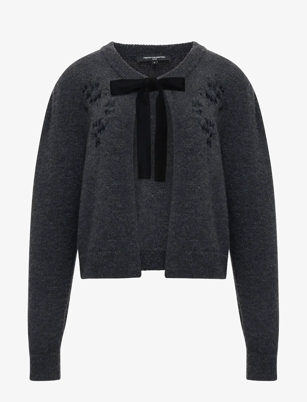 French Connection - IRMA FRONT BOW CARDIGAN - koftor - charcoal grey black - 1