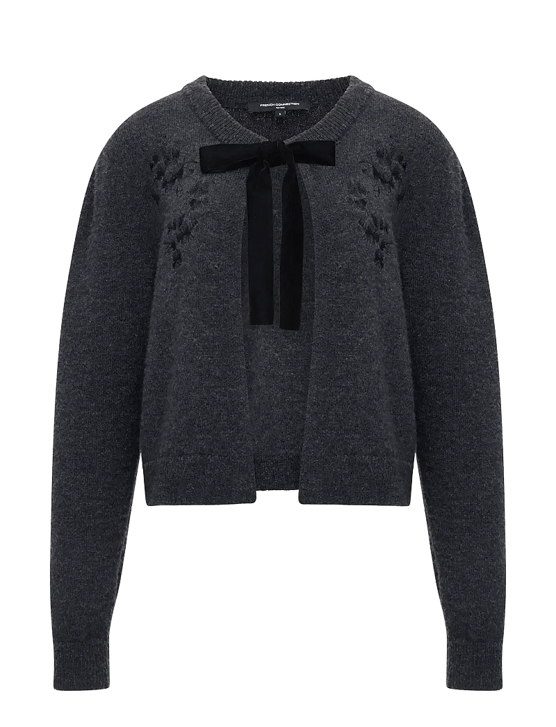 French Connection - IRMA FRONT BOW CARDIGAN - koftor - charcoal grey black - 0