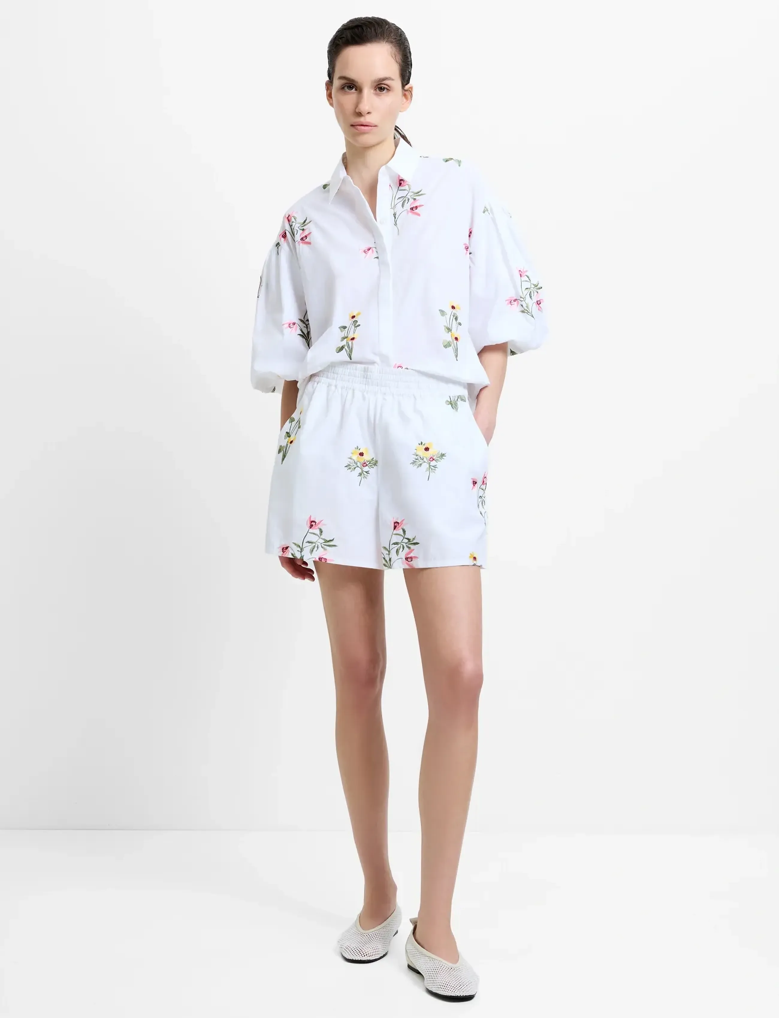 French Connection Alissa Cotton Shorts, S, Weiß - Casual Frauen