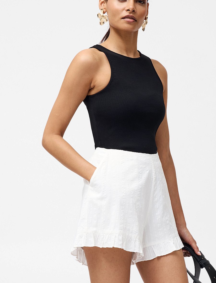 French Connection - BARNET COTTON SHORTS - linen white - 3