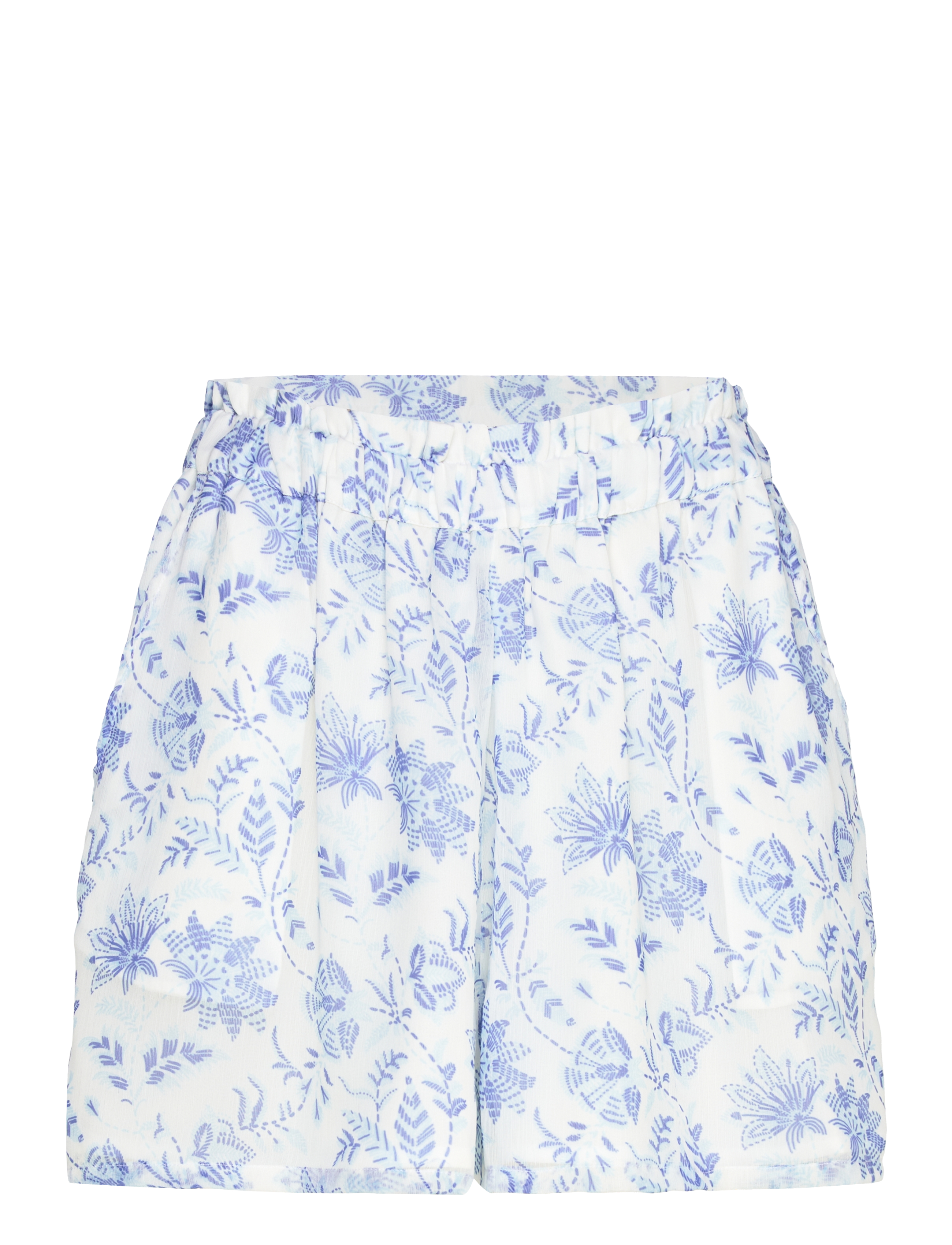 French Connection SERENITY HALLIE CRINKLE SKORT - Shorts - CREAM/BLUE / blue