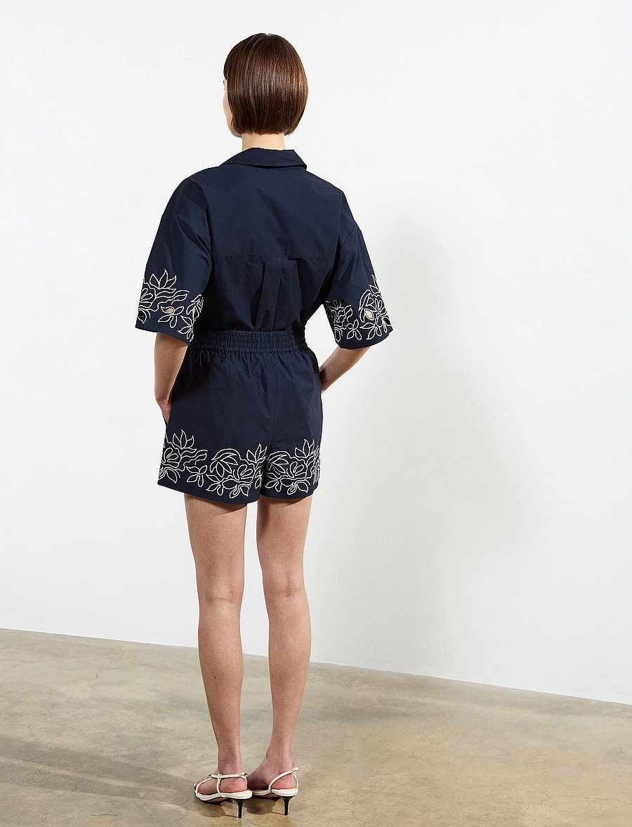 French Connection - ALISSA COTTON SHORTS - freizeitshorts - navy/white - 4