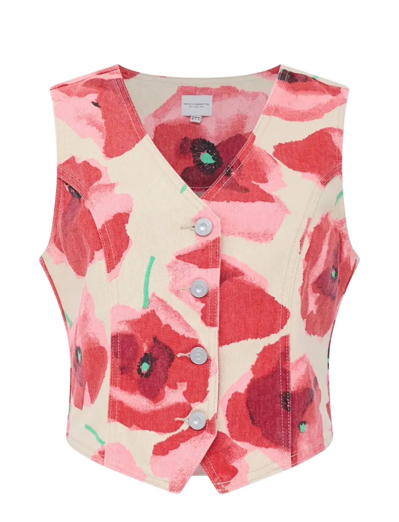 FRENCH CONNECTION Poppy Dallas Denim Weste Rot - 38 - Damen