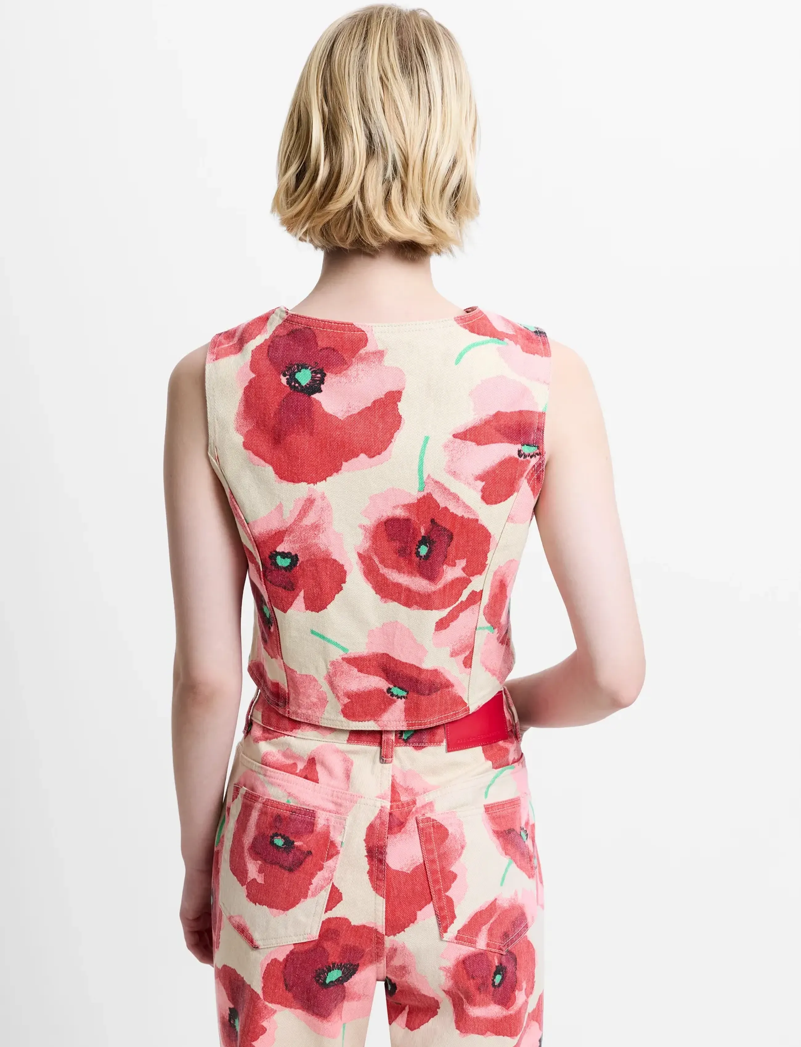 French Connection - POPPY DALLAS DENIM WAISTCOAT - gallavesti - red multi - 3
