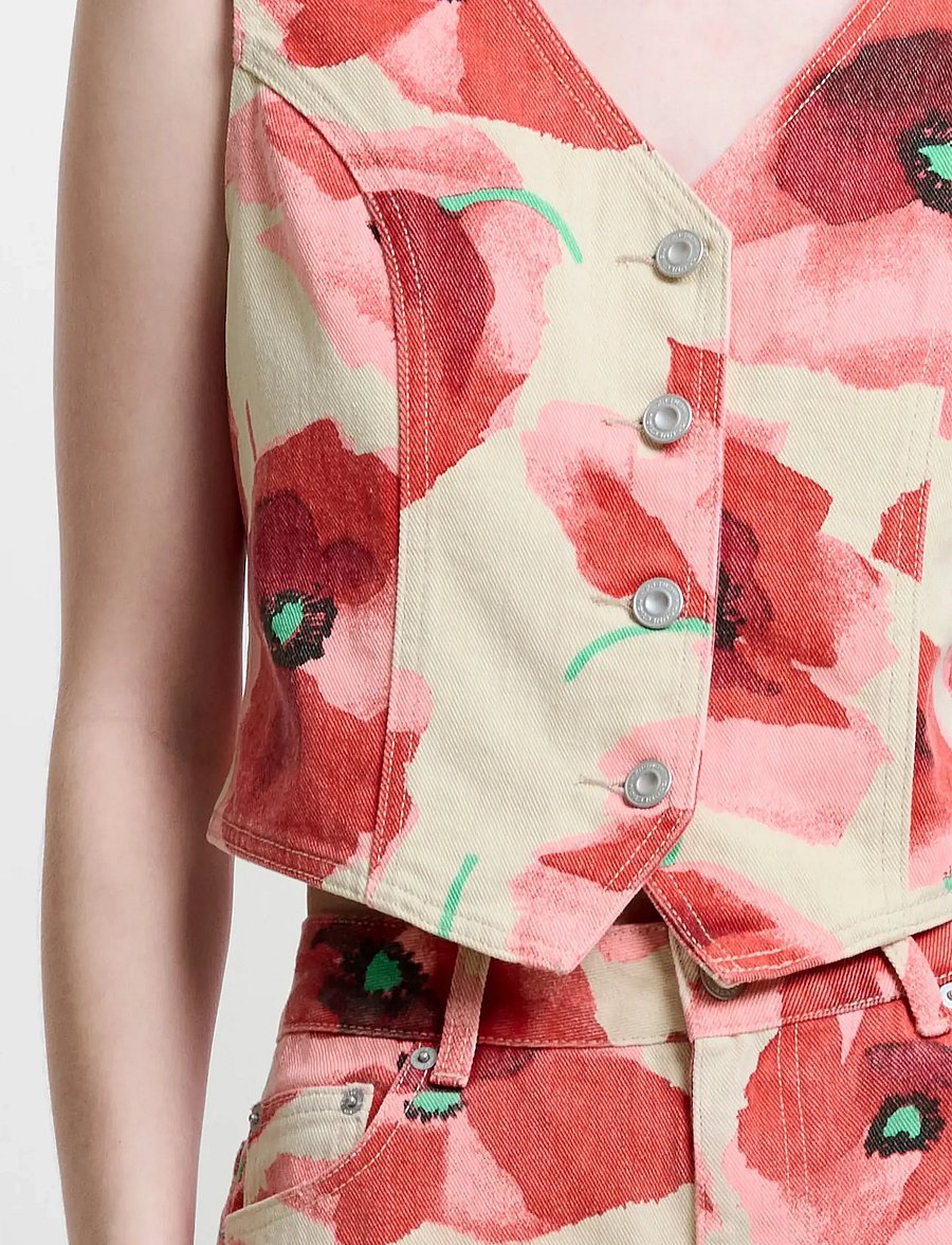 French Connection - POPPY DALLAS DENIM WAISTCOAT - gallavesti - red multi - 5