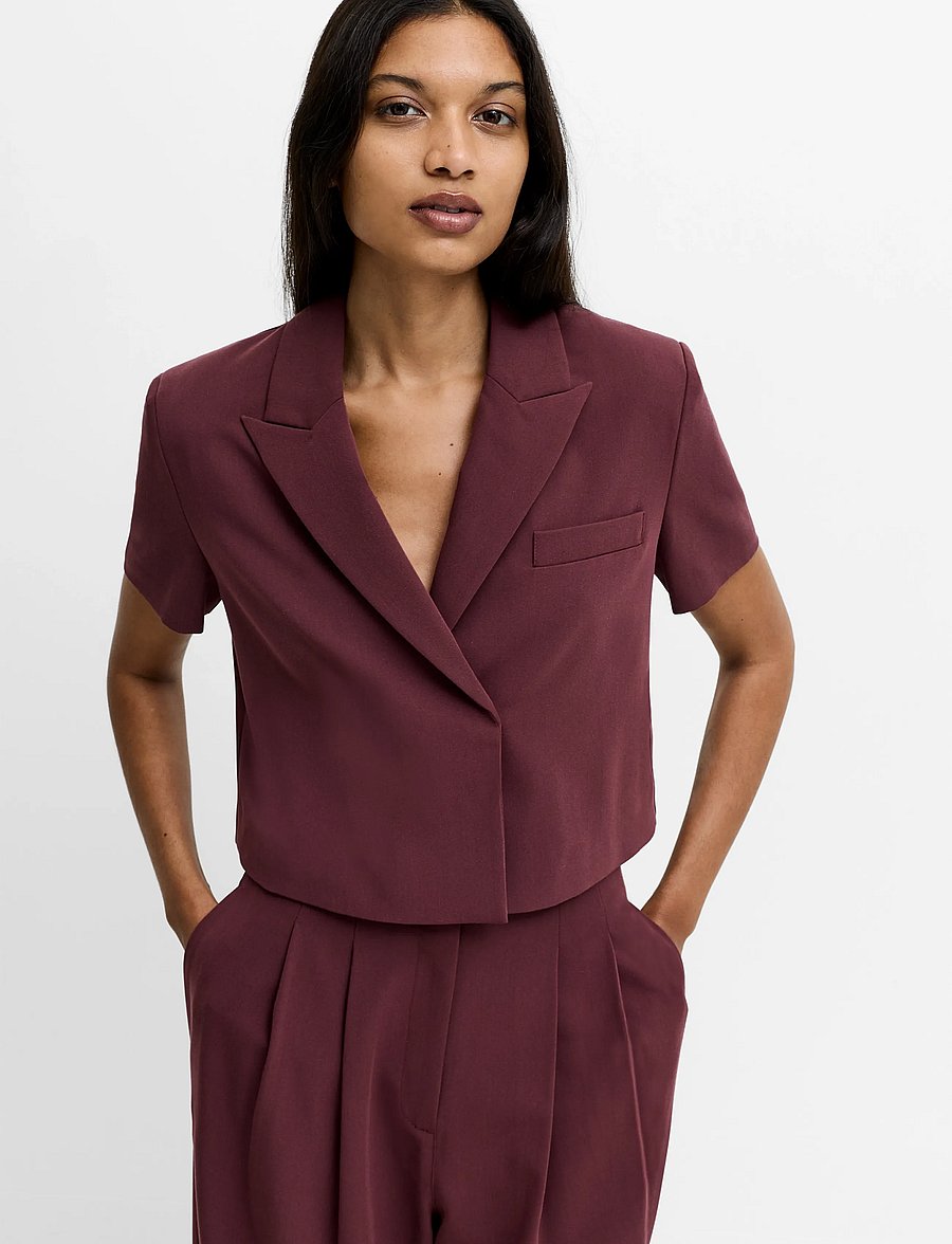 French Connection - RENA TAILORED WAISTCOST - lühikesed pintsakud - cherry liqueur - 0