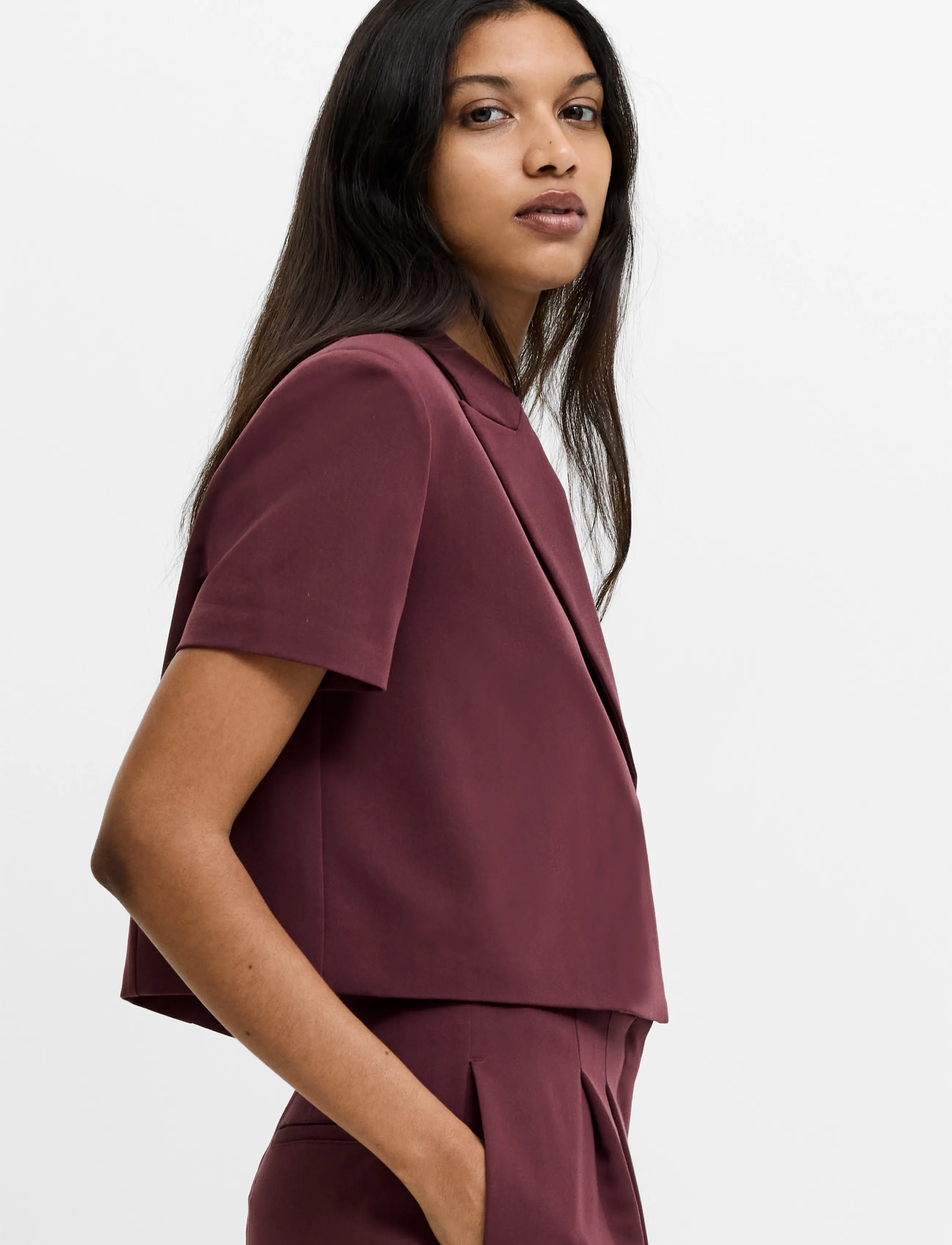 French Connection - RENA TAILORED WAISTCOST - lühikesed pintsakud - cherry liqueur - 2