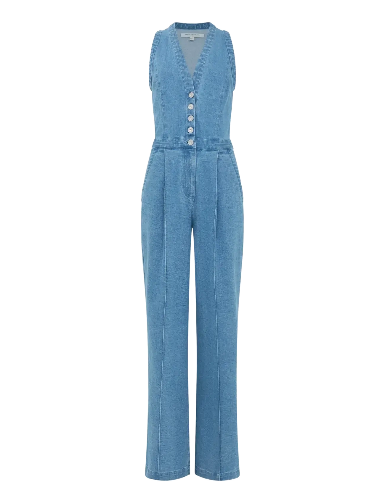 French Connection ARYWOODE DENIM V NK JUMPSUIT - Buksedragter - LIGHT WASH / blue