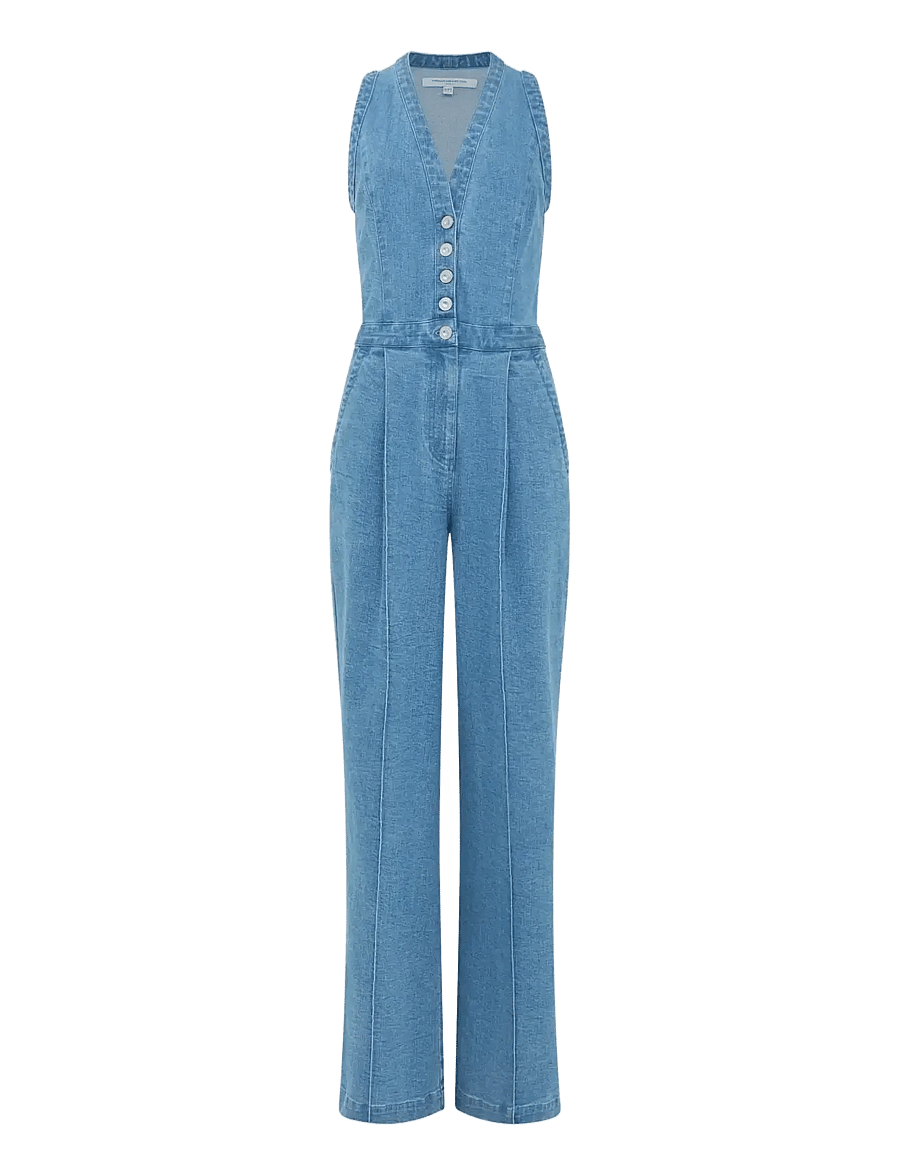 French Connection - ARYWOODE DENIM V NK JUMPSUIT - jumpsuits - light wash - 1