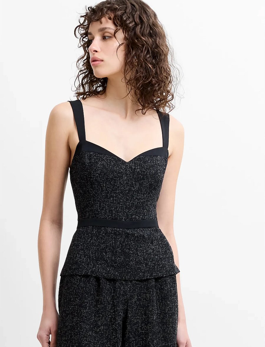 French Connection - ALYSSIA BOUCLE PEPLUM JUMPSUIT - jumpsuits - black - 2