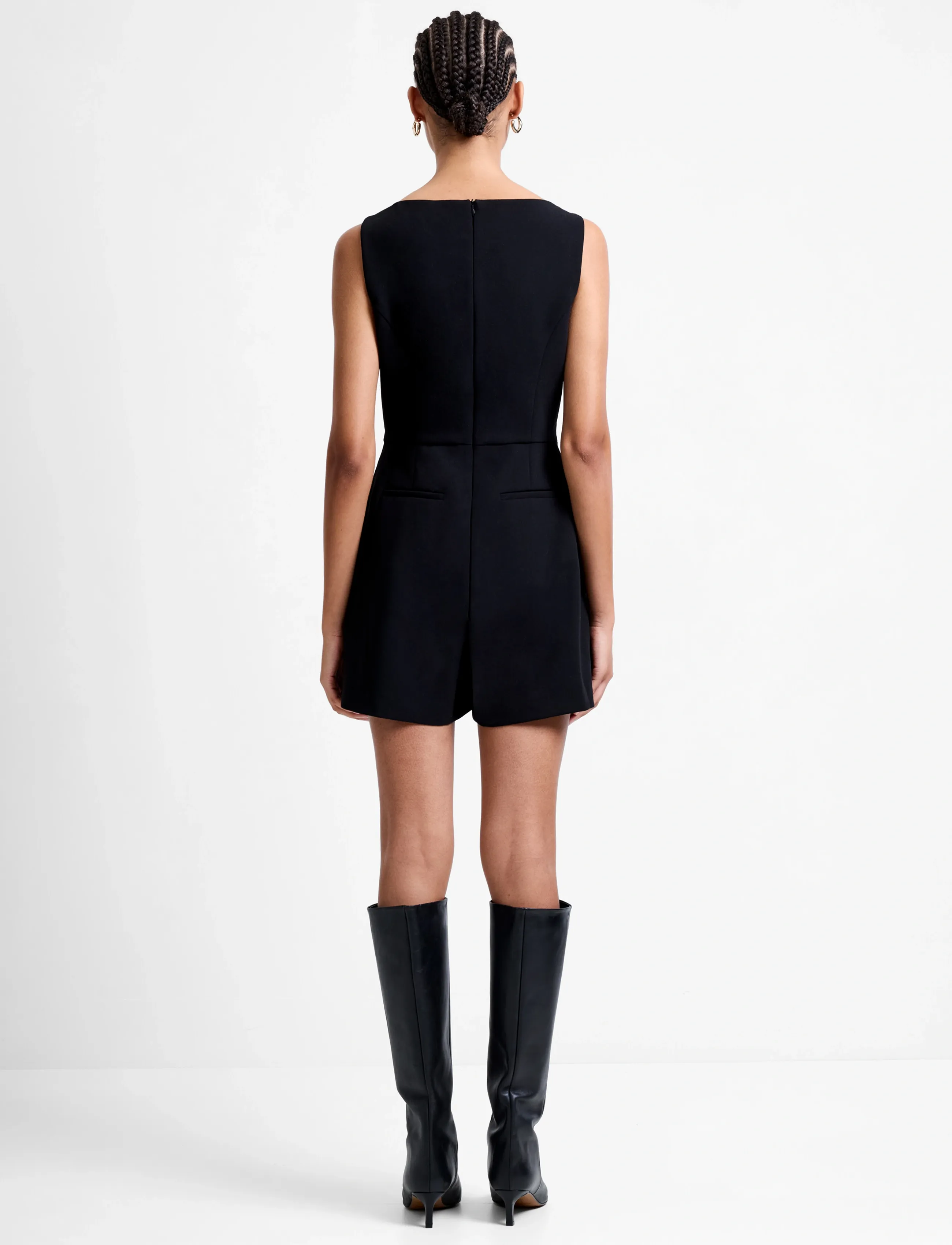 French Connection - AZRA TWILL WRAP DRESS - pükskostüümid - black - 4