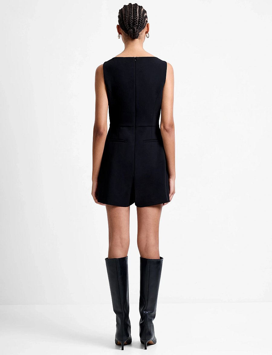 French Connection - AZRA TWILL WRAP DRESS - kombinesoonid - black - 4