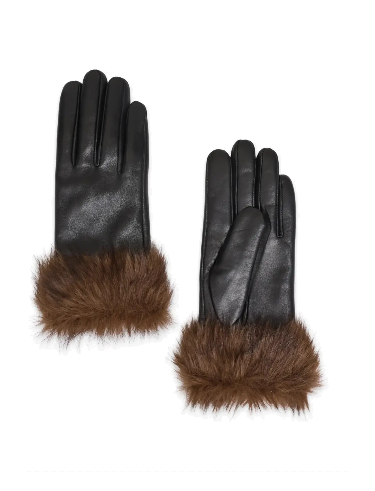 Fur Cuff Leather Gloves