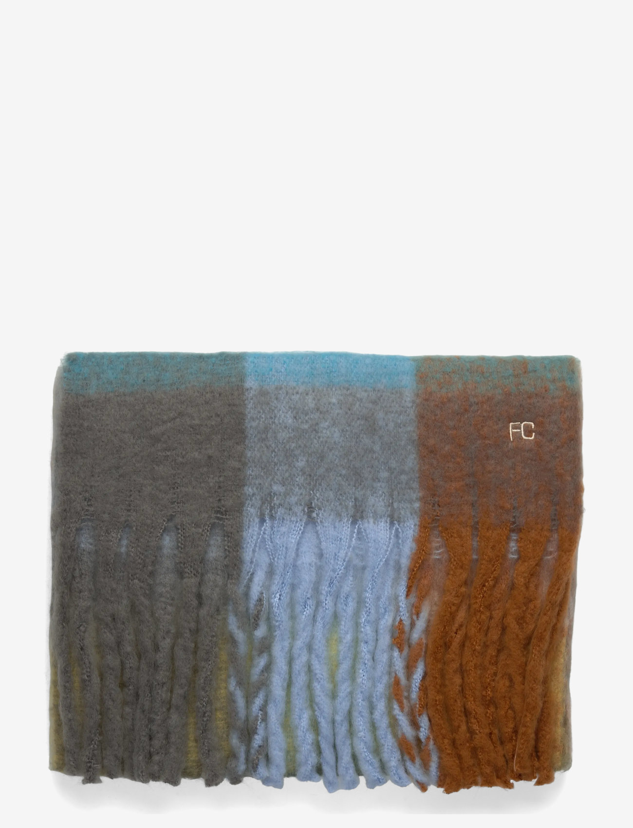 French Connection - FC FLUFFY CHECK SCARF - talvesallid - multi blue - 1