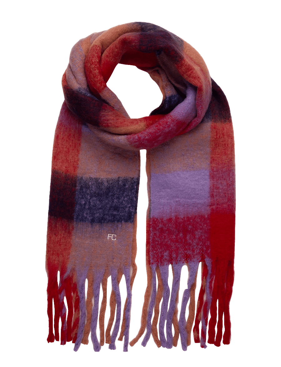 French Connection - FC FLUFFY CHECK SCARF - accessoarer - multi red - 0