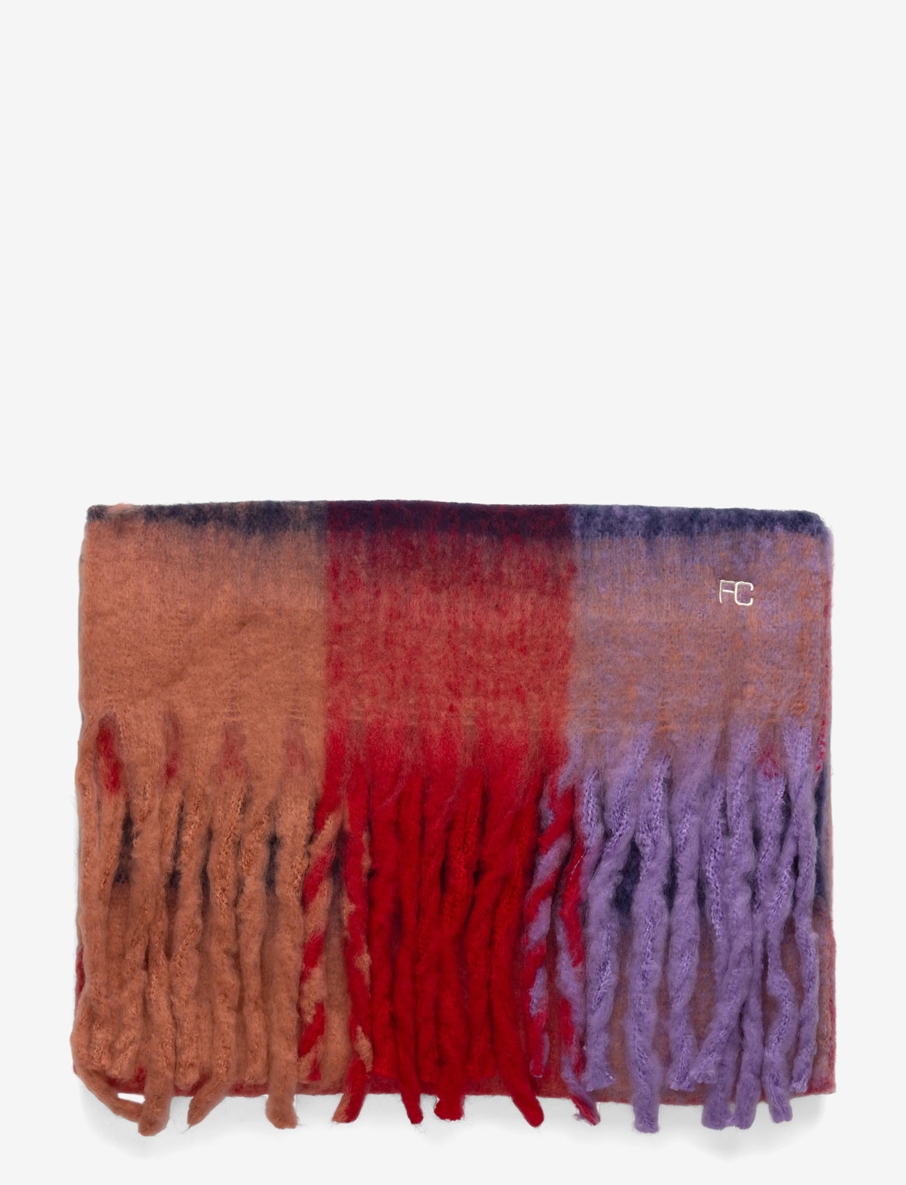 French Connection - FC FLUFFY CHECK SCARF - winter scarves - multi red - 1