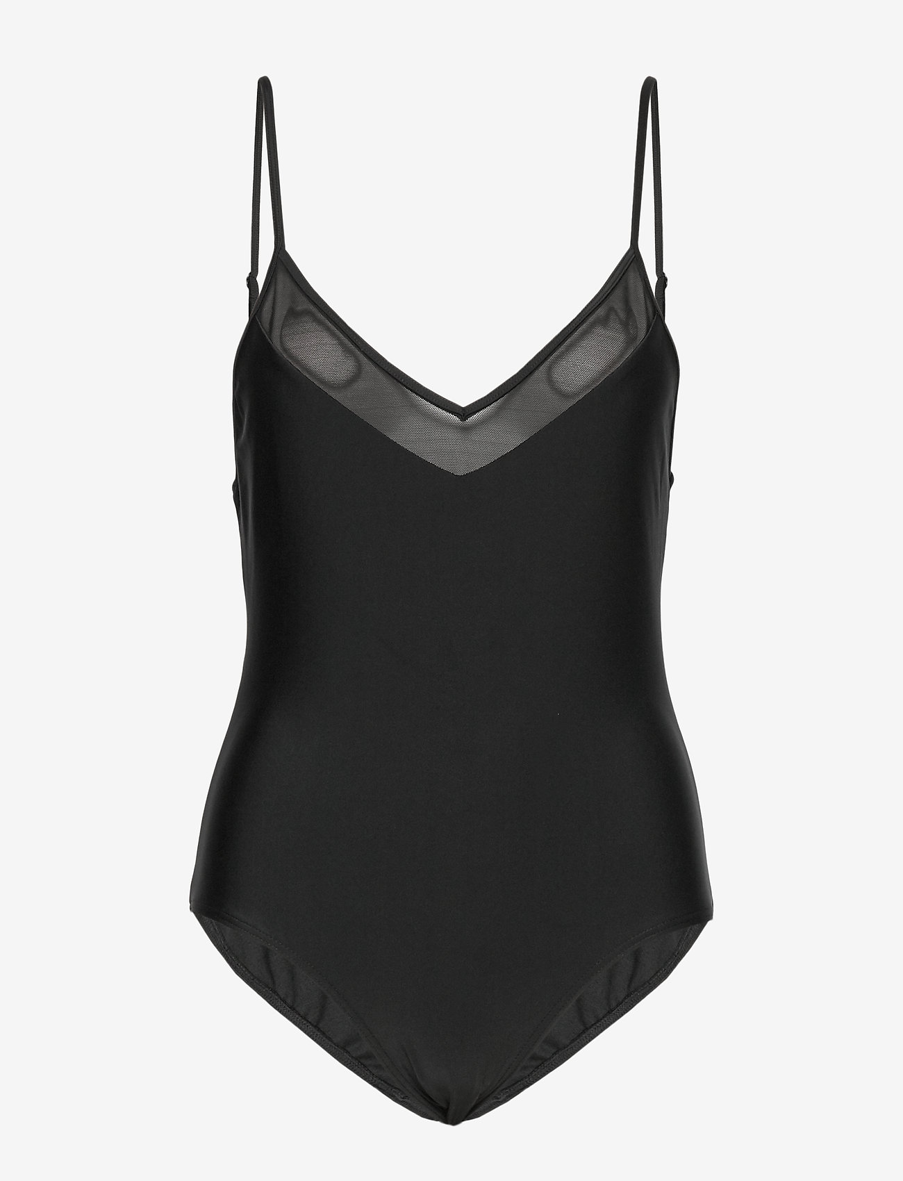 French Connection - MESH V NECK SWIMSUIT - black - 0