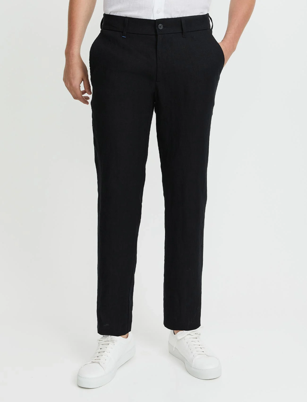 FRENN - Seppo Linen Trousers - nordic style - black - 0