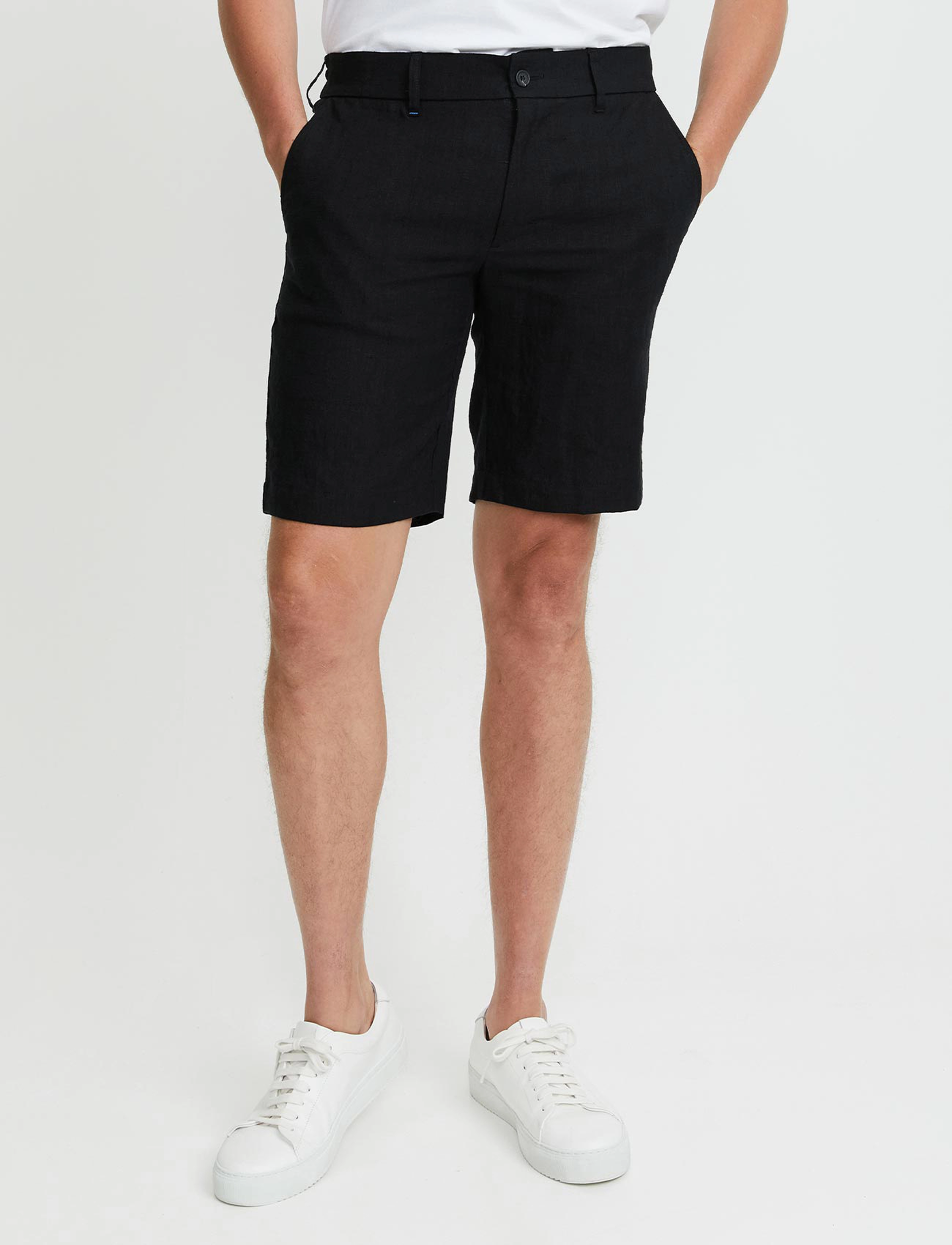FRENN - Teppo Linen Shorts - black - 2