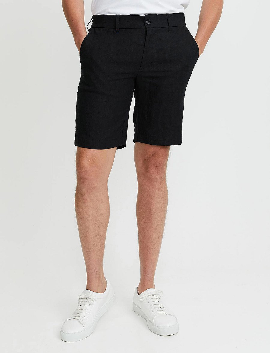FRENN - Teppo Linen Shorts - black - 2