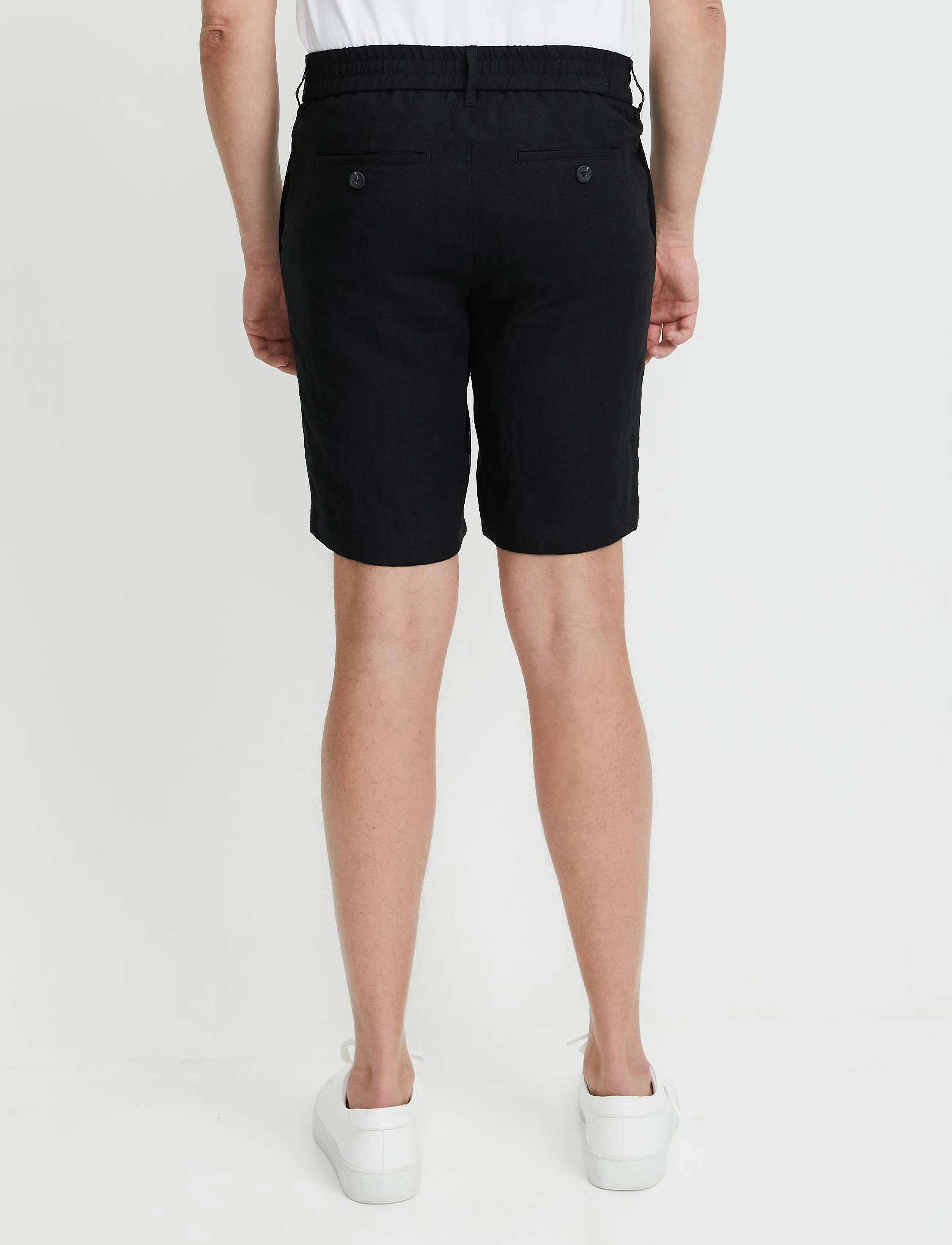 FRENN - Teppo Linen Shorts - black - 3