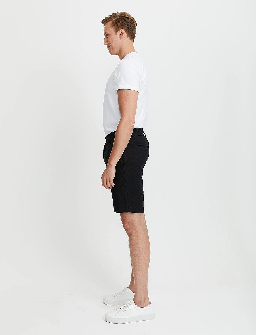 FRENN - Teppo Linen Shorts - black - 5