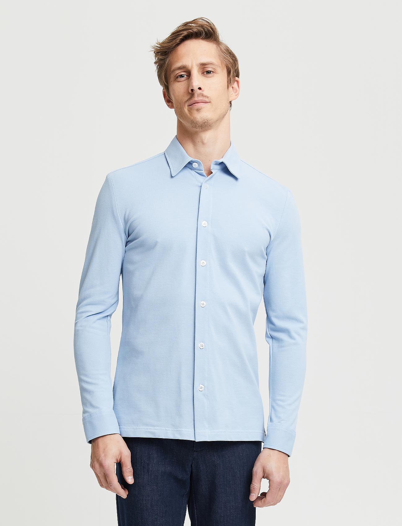 FRENN - Hemmo Organic Cotton Jersey Shirt - basic-hemden - sky blue - 0