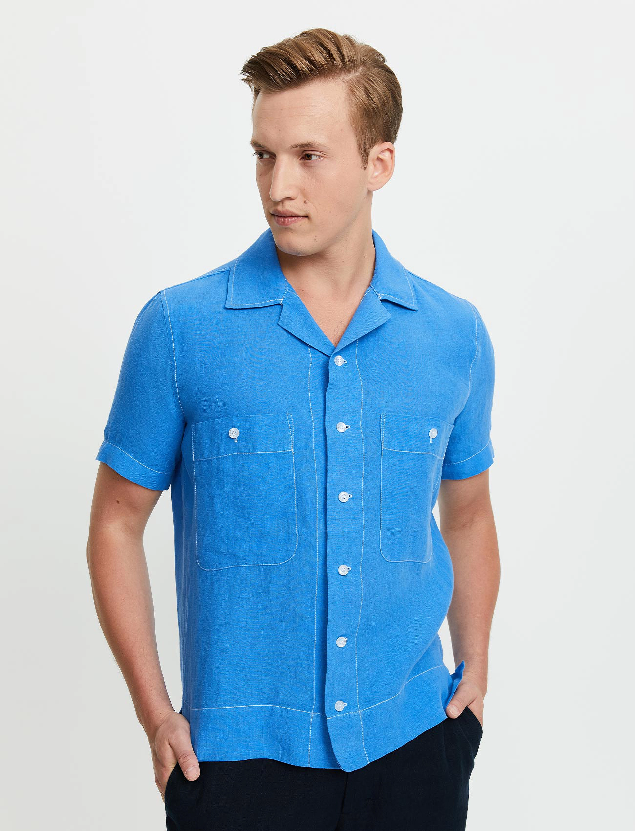 FRENN - Asko Linen shirt - blue - 2