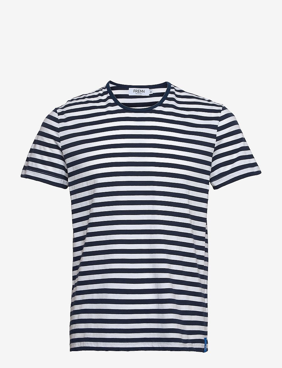 FRENN - Hannes Organic Cotton T-shirt - blue white - 0
