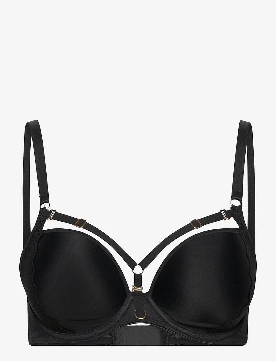 Freya - TEMPTRESS UW MOULDED PLUNGE T-SHIRT BRA - push-up bhs - black - 0