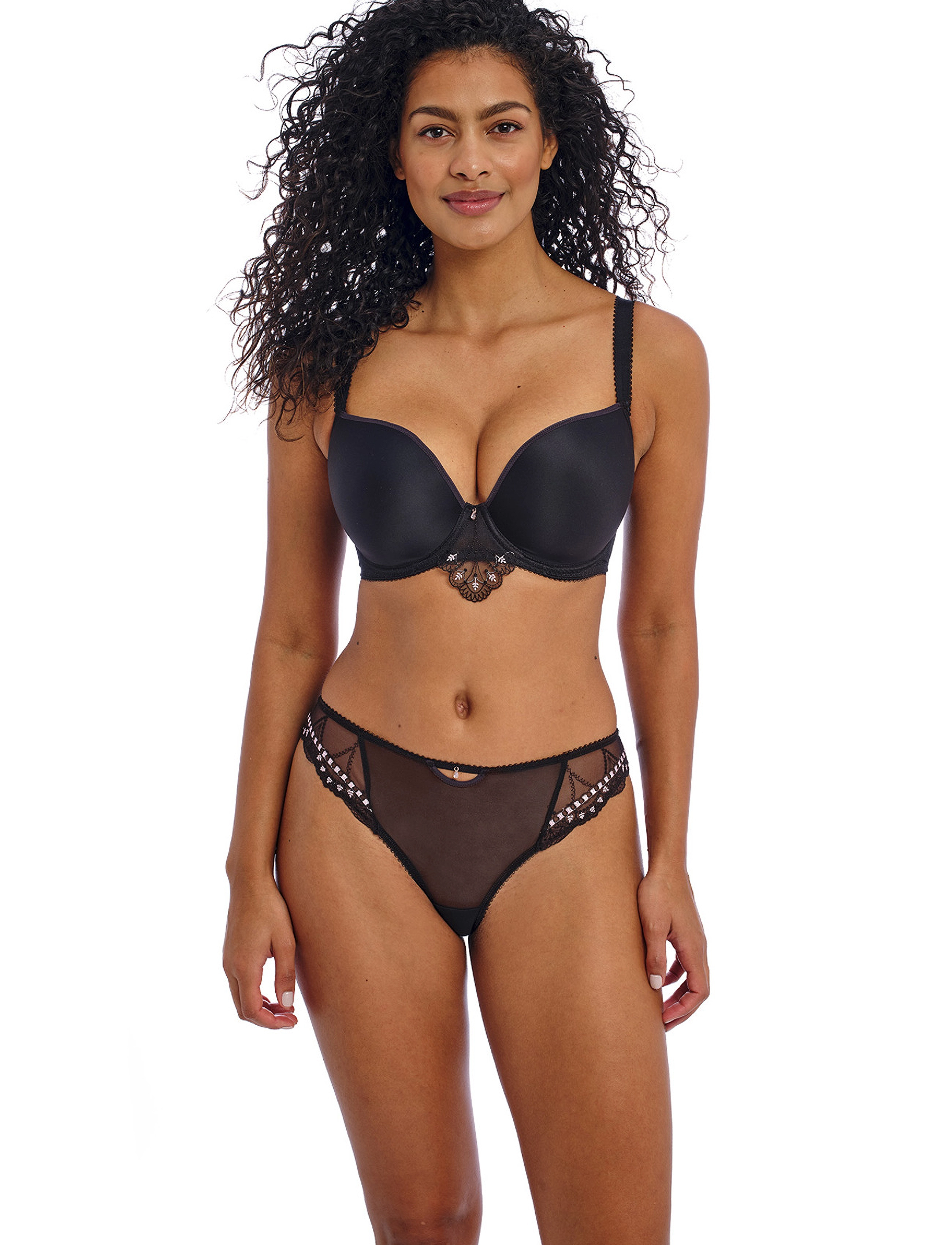 Freya - LOVELAND UW MOULDED PLUNGE T-SHIRT BRA - boudoir noir - 4