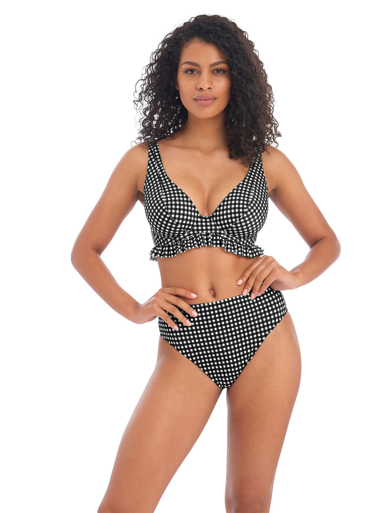 Freya Check In, Kvinder, Gingham Flæse Bikini Top, Multi/mønstret, Str: H x 65