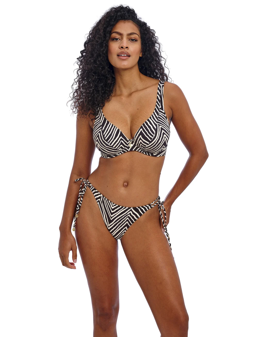 Freya - FIJI FALLS - bikinis mit seitenbändern - black - 0