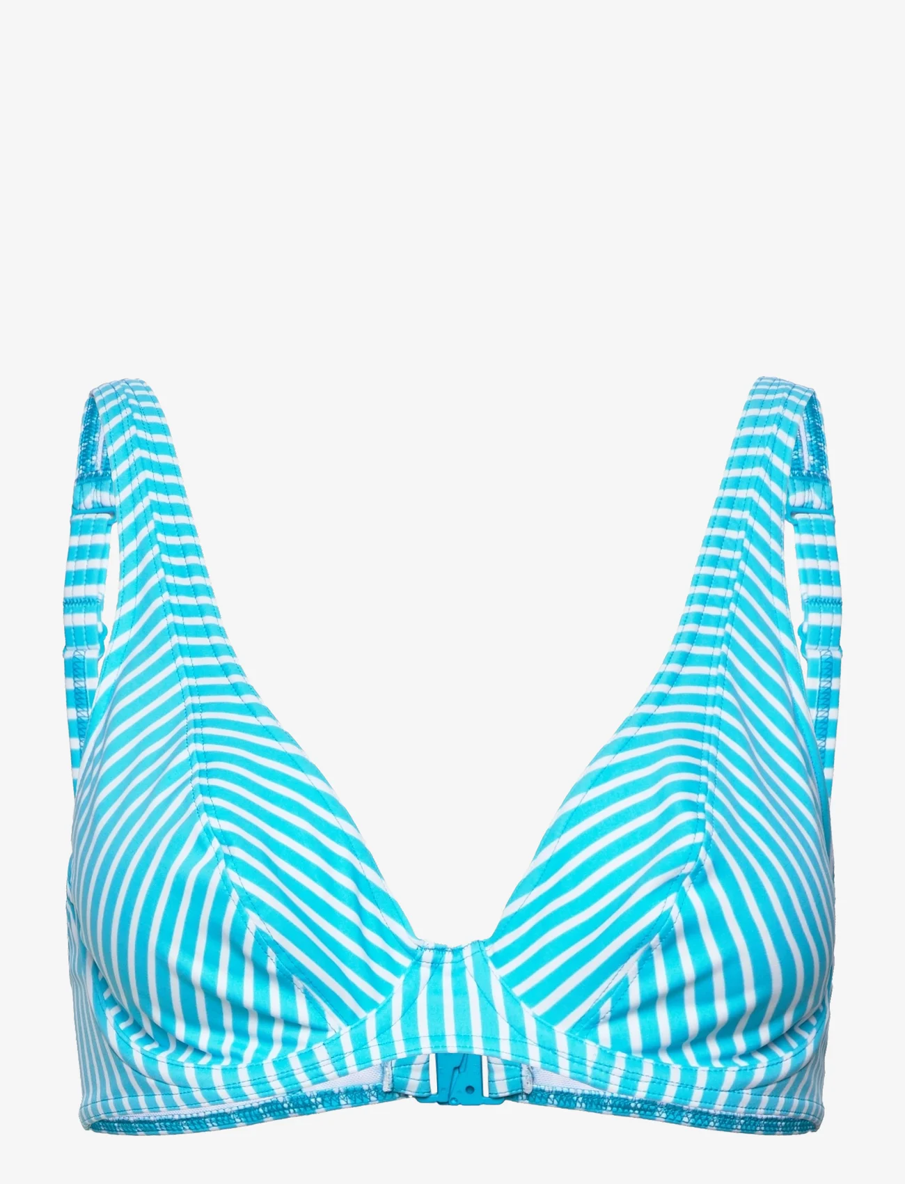 Freya - JEWEL COVE UW HIGH APEX BIKINI TOP 30 D - bikini augšiņa ar lencēm - stripe turquoise - 0