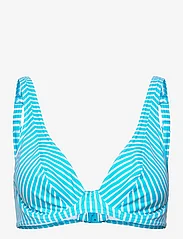 Freya - JEWEL COVE UW HIGH APEX BIKINI TOP 30 D - vielutėmis sutvirtintos bikinio liemenėlės - stripe turquoise - 0