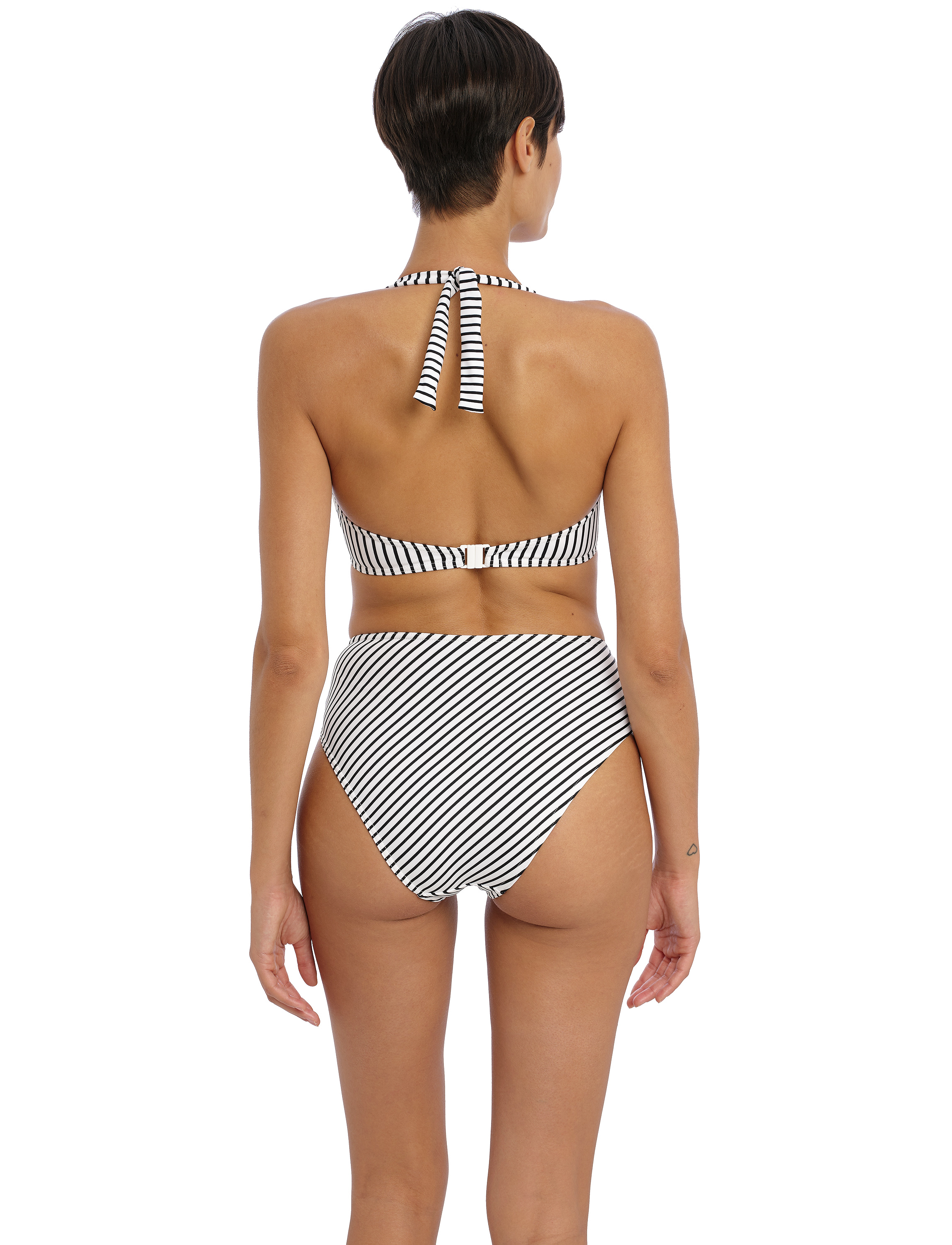 Freya - JEWEL COVE - bikinitrosor med hög midja - stripe black - 3