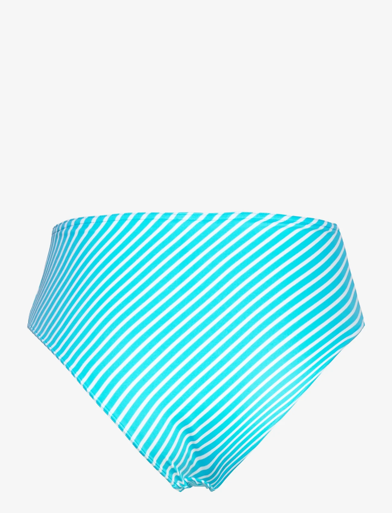 Freya - JEWEL COVE - højtaljede bikiniunderdele - stripe turquoise - 1