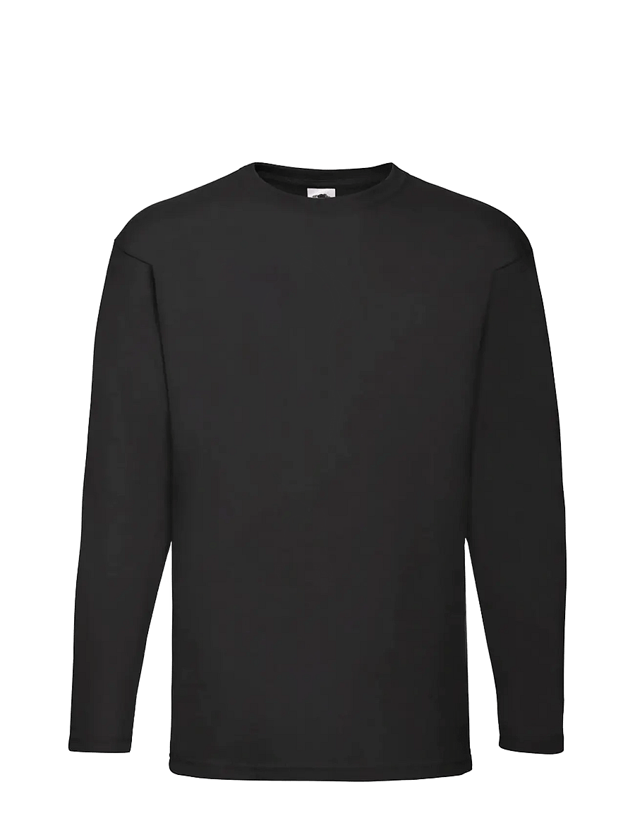 Fruit of the loom - Valueweight Long Sleeve T - langærmede t-shirts - black - 0