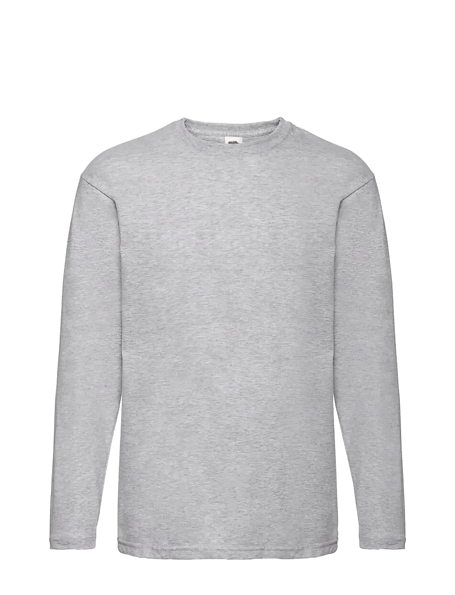 Fruit of the loom - Valueweight Long Sleeve T - langærmede t-shirts - heather grey - 0
